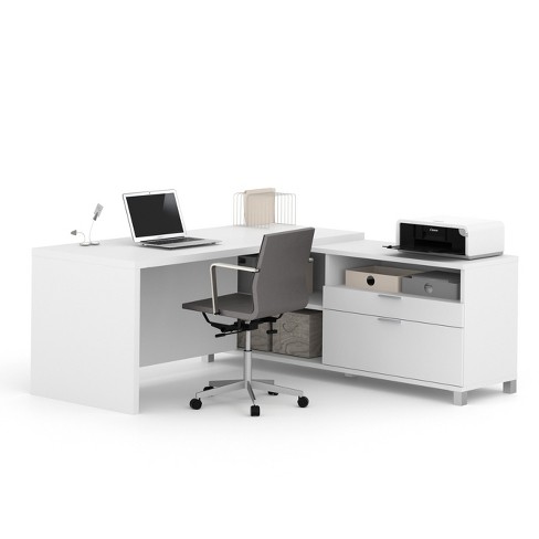 Pro Linea L Shaped Desk White Bestar Target
