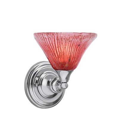 Toltec Lighting Any 1 - Light Sconce in  Chrome with 7" Raspberry Crystal Shade