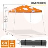 EAGLE PEAK Slant Leg Pop-up Canopy Tent Easy One Person Setup Instant Outdoor Beach Canopy Folding Portable Sports Shelter - 3 of 4