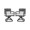 Aluminum Outdoor Swivel Rocker Chair Set of 2, Modern Rust-Resistant Patio Dining Seating with Sunbrella Cushions-3irtyhousy - 3 of 4