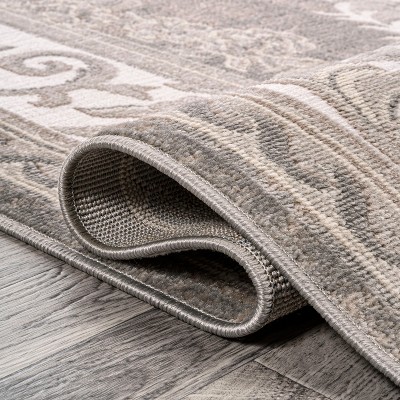 Handmade Reversible Gray/Ivory Medallion Synthetic 3x5 Area Rug