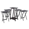 Winsome 5pc Adriel Snack Table Set Coffee: Transitional Style, 4 Point Leg Frame, Wood Composite, Includes Storage Cart - image 2 of 4