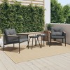 vidaXL Patio Chairs with Cushions Seating Outdoor Garden Furniture Black Steel - 2 of 4