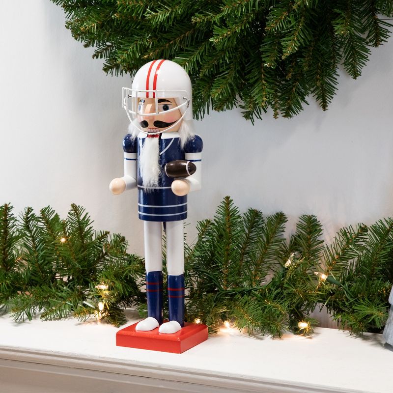 Northlight 14" Red and White Wooden Christmas Nutcracker Football Player, 2 of 6