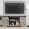 Homhougo Farmhouse TV Stand for 65 Inch TV, Entertainment Center with Storage and Sliding Barn Doors(Gray Wash) Gray - 3 of 4