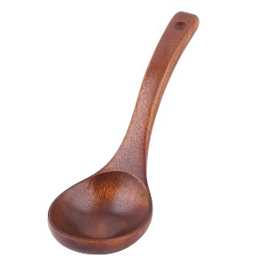 Unique Bargains Home Porridge Dumplings Soup Cooking Mixing Spoon Brown 1 Pc - 1 of 3