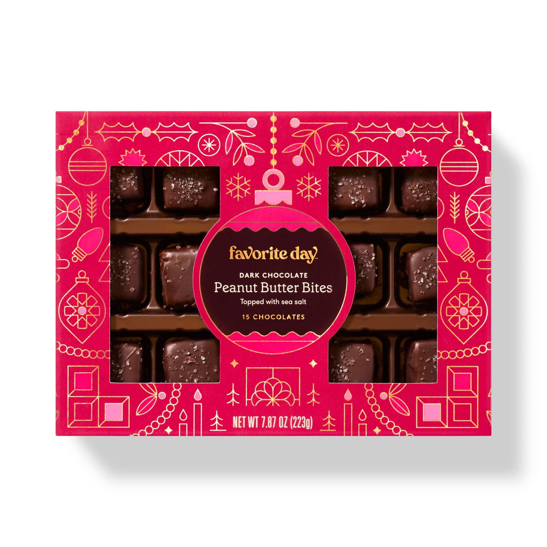 Dark Chocolate Peanut Butter Bites with Sea Salt - 7.87oz - Favorite Day™