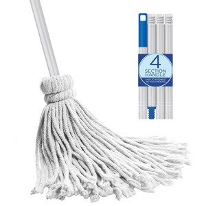 Lola Products 12 Oz. Cotton String Wet Mop w/ Wire Wound Head, Absorbs 4x its Weight in Water, Durable & Super Absorbent Floor Cleaning, 1 Count - 1 of 3