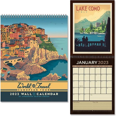 Americanflat 12 Month 2023 Calendar - Monthly Format Large Wall Calendar -  Hanging Wall Planner 10x26 Inches When Open : Target