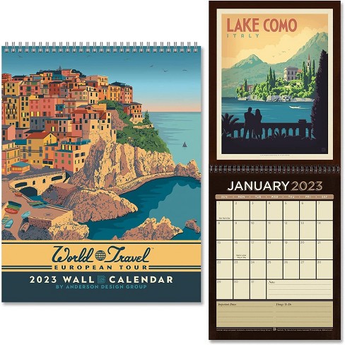 Americanflat 12 Month 2023 Calendar - Monthly Format Large Wall Calendar -  Hanging Wall Planner 10x26 Inches When Open : Target