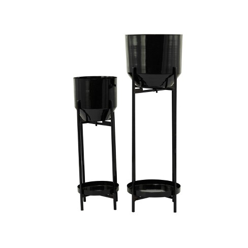 Olivia & May 2pc Modern Metal Planter Pots - image 1 of 4