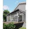 12'x16' Hardtop Gazebo with Netting & Curtains - Wall-Mounted Aluminum Pergola, Galvanized Steel Roof, Gutters - Weatherproof for Patio, Deck - 3 of 4