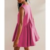 Women Flowy Pleated Dress X Seam Tank Dress V Neck A Line Dress Summer Casual Dress Lounge Outfits for Women Beach Mini Dress - 2 of 4