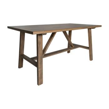 Merrick Lane Farmhouse Trestle Coffee Table, Solid Wood Rustic Accent Table