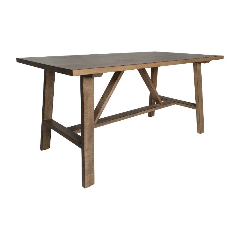 Merrick Lane Farmhouse Trestle Coffee Table, Solid Wood Rustic Accent Table, 1 of 11