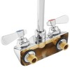 GRIDMANN Commercial Wall Mount Sink Faucets, 4" Centers with Swivel Spouts, NSF, Dual Handles, Brass Construction, Chrome Polished Finish - 4 of 4