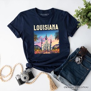 Artistic Louisiana State Cathedral T-Shirt, St. Louis Landmark Tee and Holiday Keepsake Souvenir | OrnamentallyYou - 1 of 4