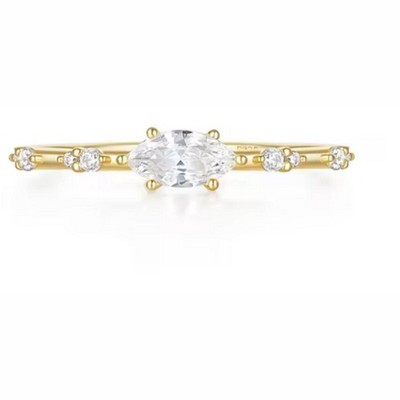 Vivid Elegant Marquise-Cut Cubic Zirconia Ring