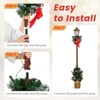 Tangkula 6.1 FT Christmas Pre-lit Street Lamp Holiday Lamp Post w/Artificial Greenery LED Lights Seasonal Decoration - 4 of 4