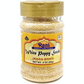 White Poppy Seeds Whole (Khus Khus) - 3oz (85g) - Rani Brand Authentic Indian Products