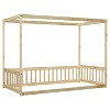 Whisen Twin Size Minimalist Canopy Floor Bed Frame, Montessori Floor Bed with Fence and Guardrails - 4 of 4