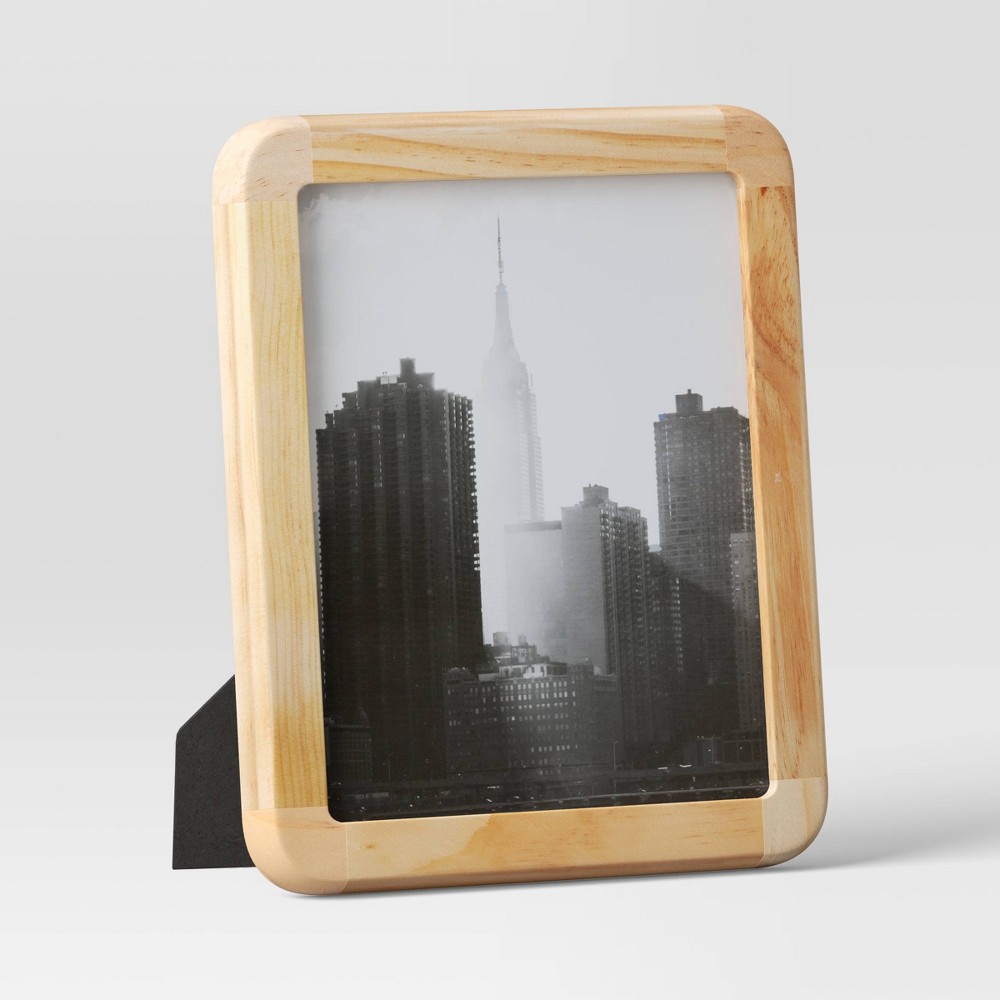 8" x 10" rounded rectangle wood table frame natural - threshold™: modern decor, easel & sawtooth back, dry dust care