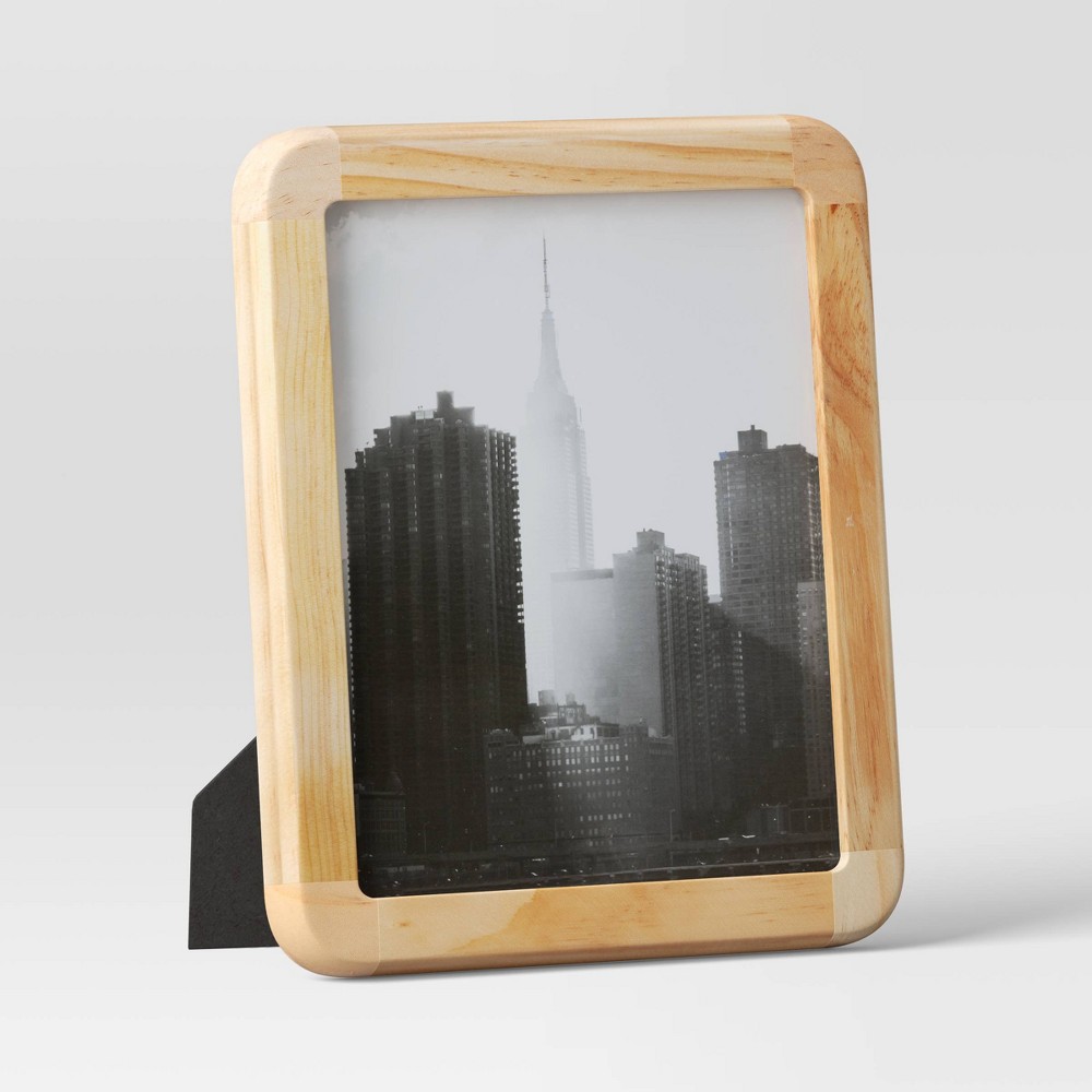 Photos - Photo Frame / Album 8" x 10" Rounded Rectangle Wood Table Frame Natural - Threshold™: Modern D