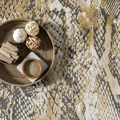 Modern Beige 8' x 10' Synthetic Snake Pattern Area Rug