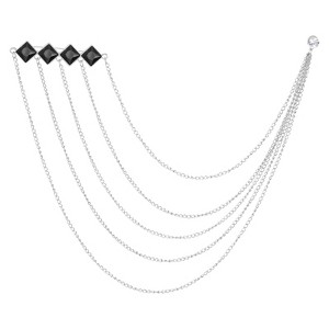 Unique Bargains Bouquet Square Rhinestone Square Tassel Chain Brooch Lapel Suit Pins 1 Pc - 1 of 4