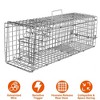 "Humane Cat Trap Cage for Small Animals - Collapsible Galvanized Wire Rodent Catch and Release Trap" Silver - 2 of 4