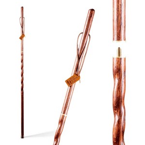 Brazos Handcrafted Wood Walking Stick, Twisted Oak, Traveler Style, for Men & Women, Made in The USA, 55 - 1 of 4