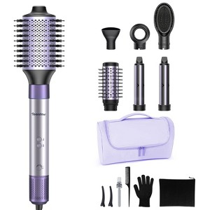7-in-1 Hair Dryer Brush and Hair Styler Set, Hot Air Styling Tool, Blow Dryer Brush with Negative Ions, Lavender - 1 of 4