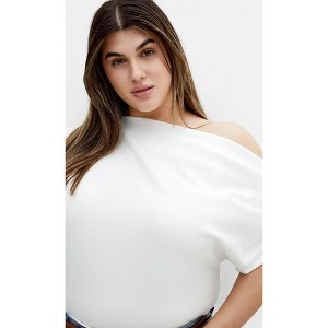 Women's Plus Size Imani Top - ivory | CITY CHIC - 1 of 4