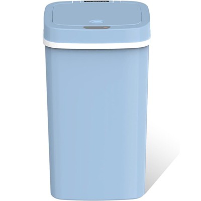 SEVOBAL Indoor Trash Cans 4 Gallon Plastic Trash Can with Lid Touchless Garbage Can Fits Any Kitchen, Bathroom, Office, Silvery, 10.3"*7.8"*16.7"