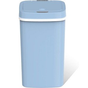 SEVOBAL Indoor Trash Cans 4 Gallon Plastic Trash Can with Lid Touchless Garbage Can Fits Any Kitchen, Bathroom, Office, Silvery, 10.3"*7.8"*16.7" - 1 of 4