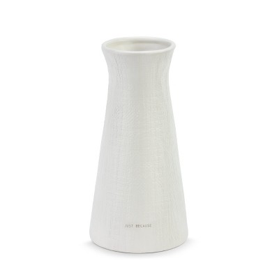 DEMDACO Linen Texture Just Because Vase White