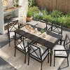 Searsburg Aluminum 6 Person Rectangle Slat Top Patio Dining Table, Outdoor Furniture - Black - Threshold™ - image 2 of 4