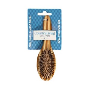 Country Living Dual-Sided Natural Wood Dog Brush - Ergonomic, Durable & Versatile - 1 of 4
