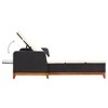 vidaXL Sun Lounger Poly Rattan and Solid Acacia Wood Black - 4 of 4
