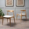 Kumasinova Set of 2 Retro Upholstered Dining Chairs, Ergonomic Arched Backrest Dining Room Chairs, Rubberwood Kitchen Chairs with Plush Cushions - 2 of 4