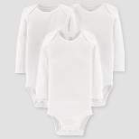Carter's Just One You®️ Baby 3pk Long Sleeve Bodysuit White