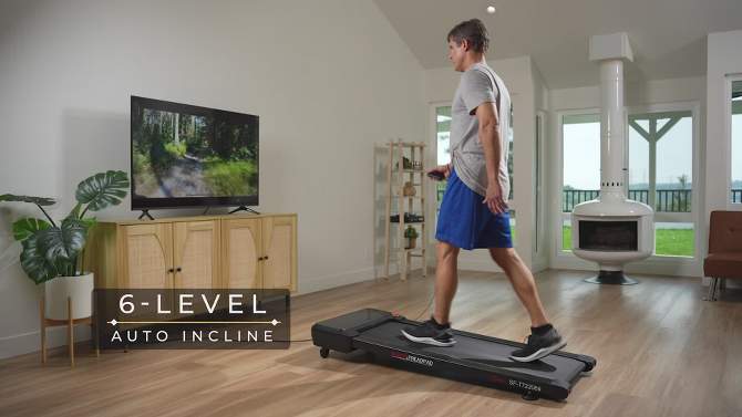 Sunny Health &#38; Fitness Sleek Stride Smart Compact Auto Incline Treadpad Treadmill, 2 of 12, play video