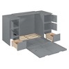 Whisen Modern Style Murphy Bed with Drawers, Cabinets, USB Ports and High Stools - 4 of 4