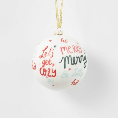 Enamel Glossy Ball Words Christmas Tree Ornament - Wondershop™