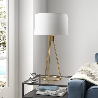 Hudson and Canal 28" Tall Table Lamp with Drum Fabric Shade