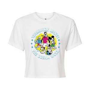 Women's - Disney - Teamwork Group Cropped Graphic T-Shirt - 1 of 4