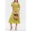 August Sky Women's Short Flounce Sleeves Midi Dress - 4 of 4