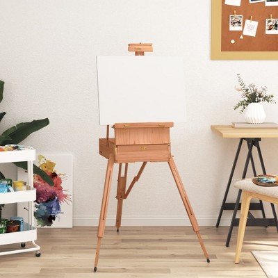 Aghana Digitals Adjustable Solid Beech Wood Easel - 81x121x173 cm, Triangular Structure, 86cm Max