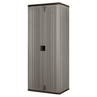 Suncast Tall 72" Resin Storage Cabinet with Double-Wall Construction, Platinum