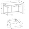 Monarch Specialties Computer Desk Home Office Laptop Storage Drawer 42InchL Work Metal Laminate White Grey Contemporary Modern - 4 of 4